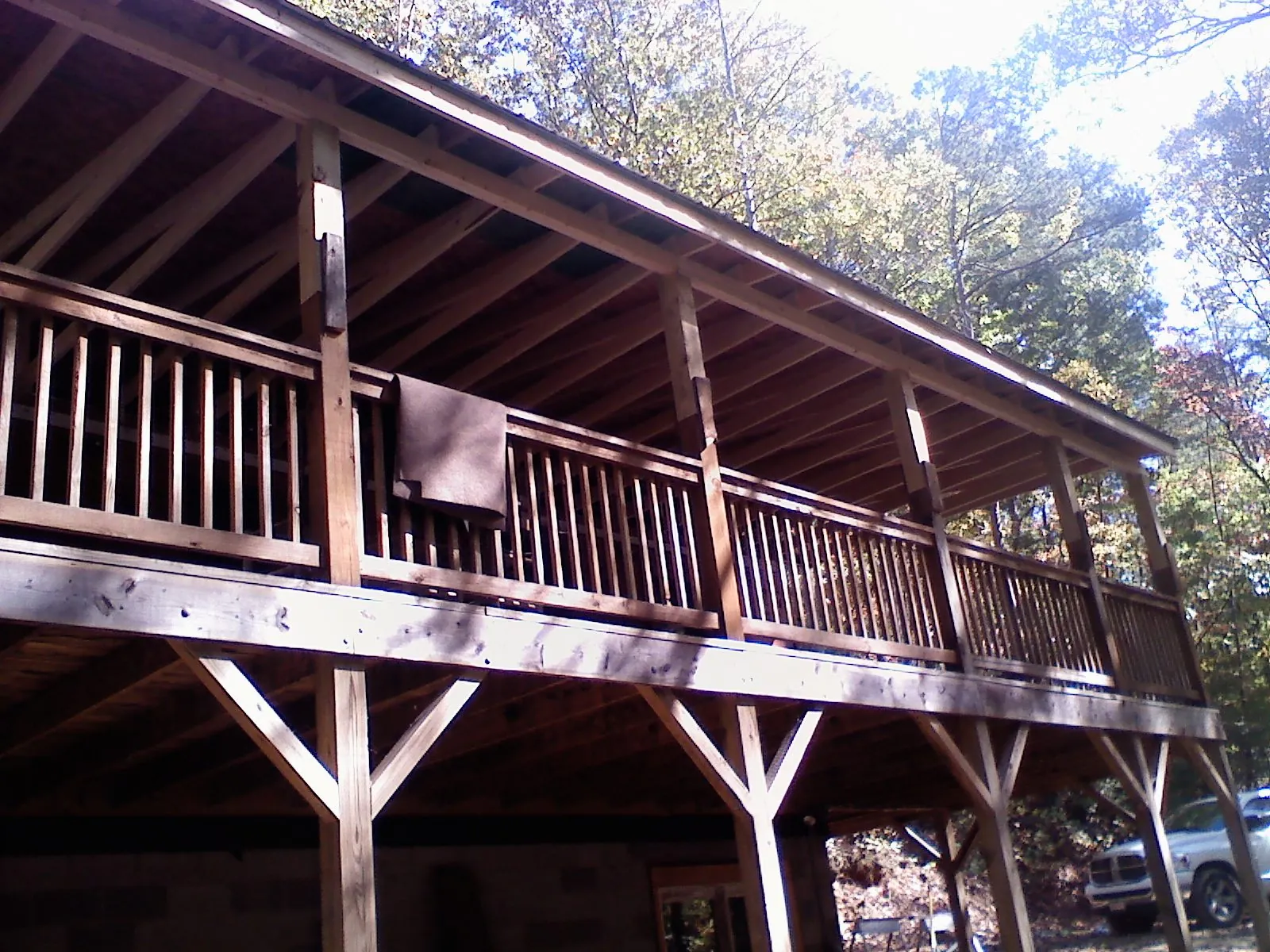 Timber framing under a new elevated porch and deck — Roof Leak Repair in Mount Juliet by Roofing Brothers
